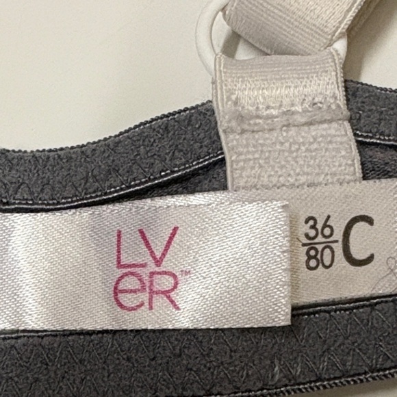 La vie en rose Gray Polka Dot Lace Bra, 36C - Picture 2 of 9